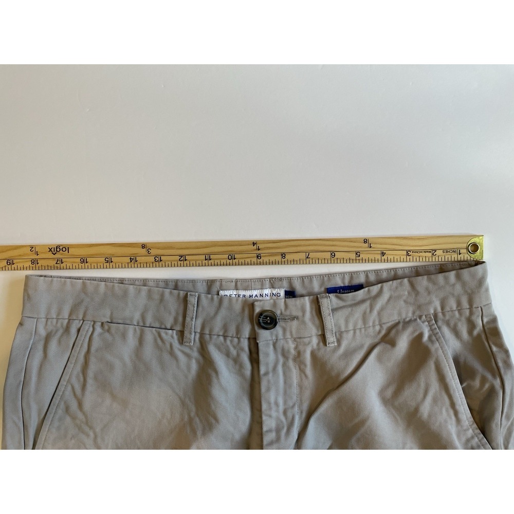 Peter Manning Chino Shorts Men 36 Grey 5 Inch Inseam Cotton Twill Flat Front - Picture 7 of 9